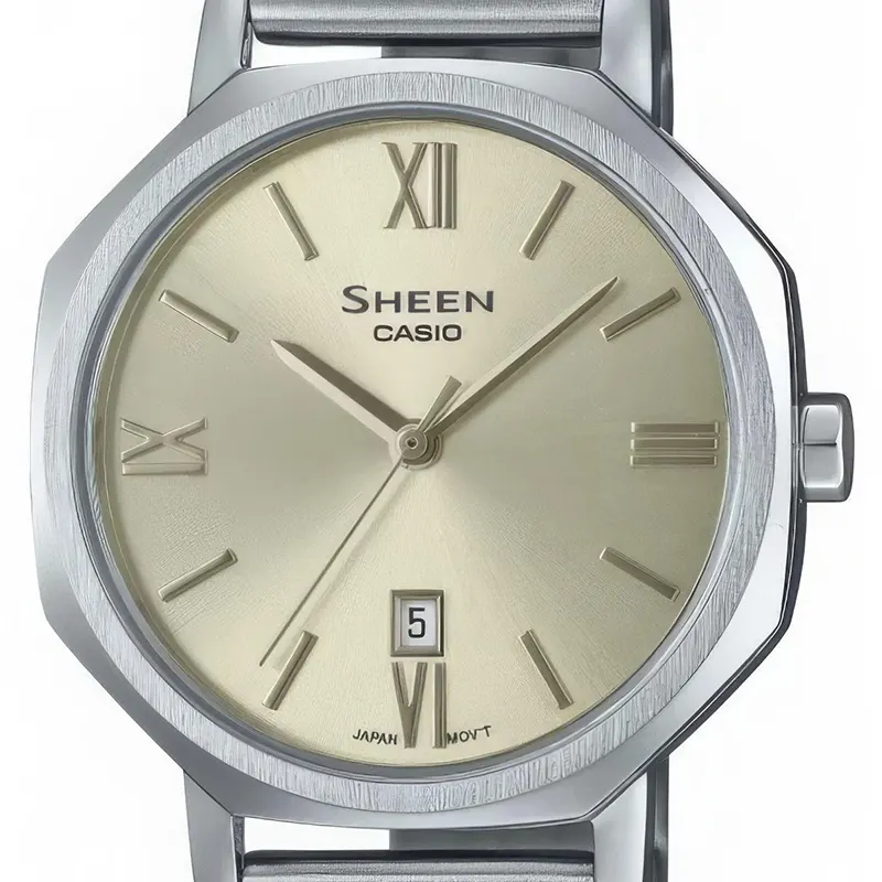 Casio Sheen Japan Quartz Peach Dial Ladies Watch- SHE-4554D-9A